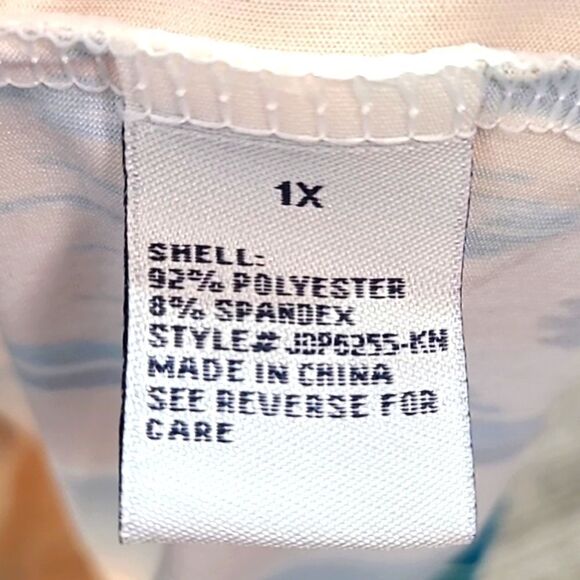 Jealous Tomato Colorful Printed Shift Dress with Bow Below Chest, Size 1X - Picture 10 of 10